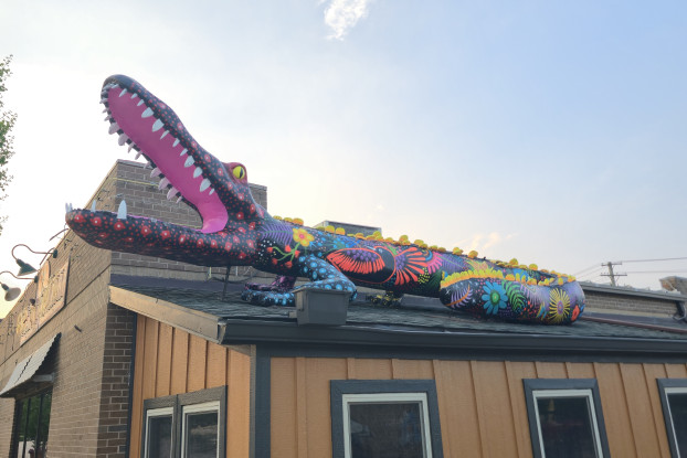 Public support saves gator on Main Street, now with new paint job