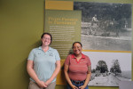 Belleville Area Museum curator Mary Utz with lecturer Danielle Whitehead